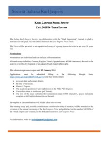 Read more about the article Karl Jaspers Prize Youth 3th ed. 2023/24 Call for Papers